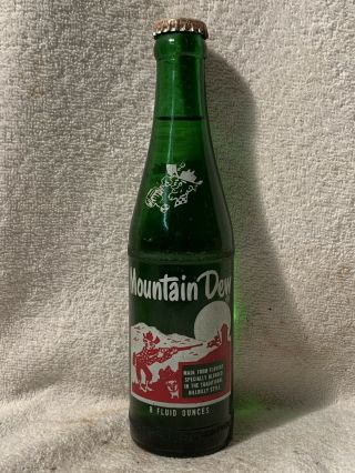 Rare Full 8oz Mountain Dew Hillbilly Acl Soda Bottle Hard To Find
