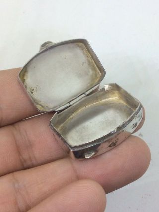 Antique Vintage Solid Silver Jewellery Box/trinket/pill/snuff Fob Box 2