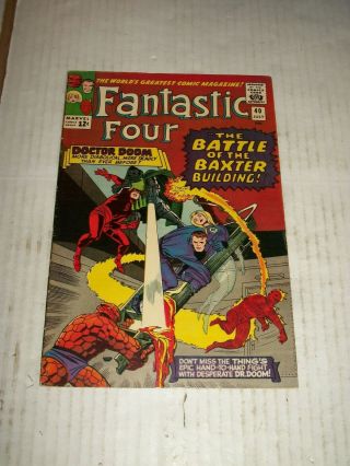 Marvel Fantastic Four 40 July 1965 Daredevil & Doctor Doom App.  Jack Kirby Art