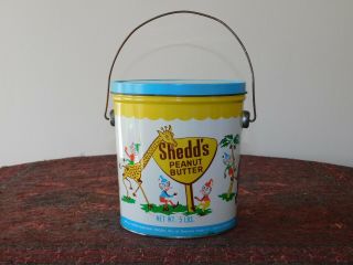 Vintage Shedd’s Peanut Butter 5 - Pound Tin Pail