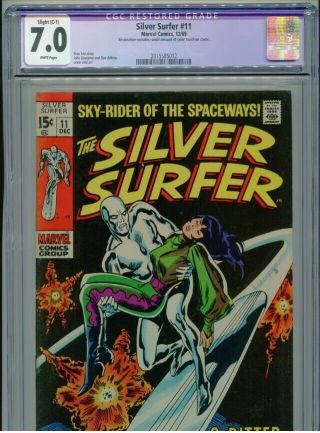 1969 Marvel Silver Surfer 11 Cgc 7.  0 White Small Amount Color Touch