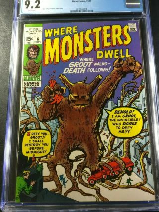 1970 Marvel Where Monsters Dwell 6 Cgc 9.  2 Wp 1st Appearance Of Groot Reprinted