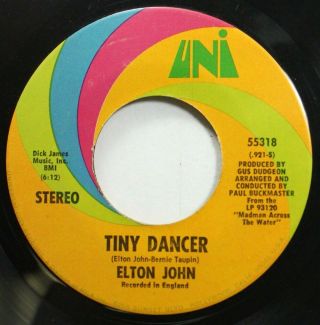 Rock 45 Elton John - Tiny Dancer / Razor Face On Uni