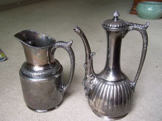 2 Vintage Ornate MFD & Plated by Reed & Barton Coffee Pot & Pitcher 2