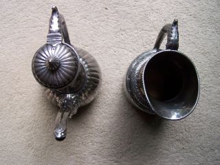 2 Vintage Ornate MFD & Plated by Reed & Barton Coffee Pot & Pitcher 4