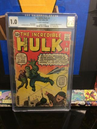 The Incredible Hulk 3 Cgc 1.  0 Key Marvel Comics 1962