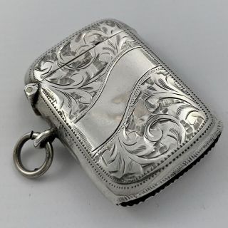 Good Antique Sterling Silver Vesta Case Birmingham 1906 - 20g