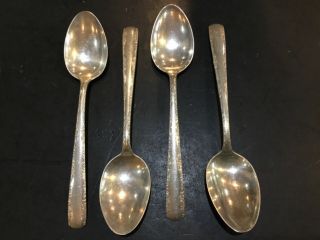Set Of (4) 1941 Gorham Sterling Silver Camellia 6” Spoons (no Mono)
