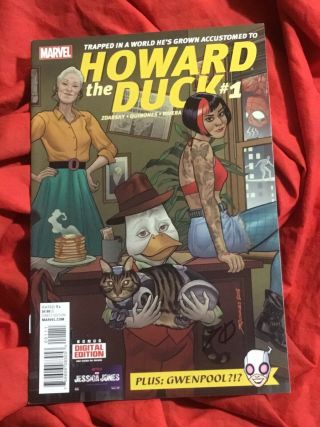 Howard The Duck 1 Signed By Joe Quinones 1st Appearance Of Gwenpool Black Nm B