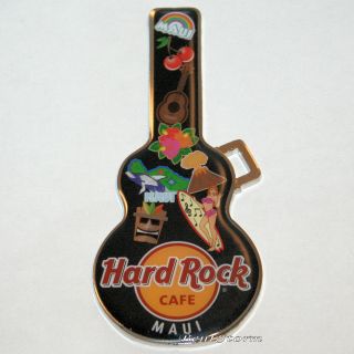 2016 Hard Rock Cafe Maui Hawaii Island Mini Guitar Case Refrigerator Magnet