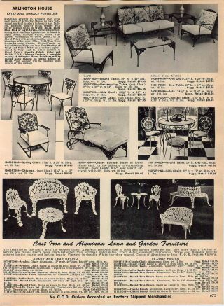 1964 ADVERT Molla Wrought Iron Patio Furniture Ames Aire Arlington House 2