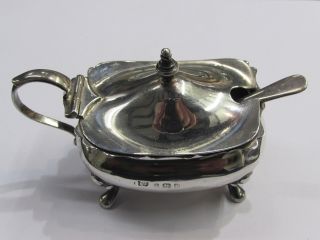 1902 Birmingham Solid Silver Mustard - Complete With Spoon