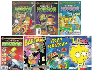 7 Bongo Comics Treehouse Of Horror 1 2 3 5 Itchy & Scratchy 1 Bartman 2,