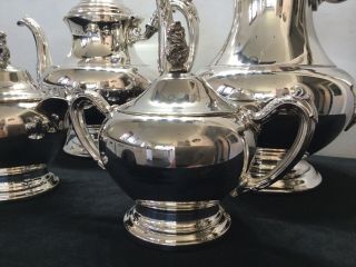 Vintage Oneida Silver Plate Teapot Coffee Pot Sugar Bowl & Milk Jug Set RARE 4