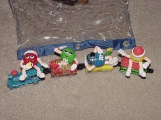 4 Mars M&m 2005 Train Cars Red Blue Green Yellow Animation Christmas Topper Bag