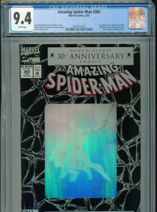 1992 Marvel Spider - Man 365 1st Appearance Spider - Man 2099 Cgc 9.  4 Box18