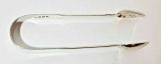 Large Heavy Antique Georgian Sterling Silver Fiddle Pattern Sugar Tongs 1824 50g 2