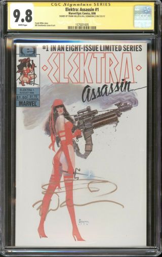 Elektra: Assassin 1 Cgc 9.  8 Ss Signed Frank Miller & Bill Sienkiewicz Marvel Nm