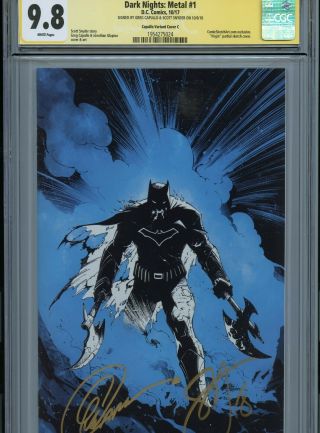 Dark Nights Metal 1 Capullo Variant Cover C Cgc 9.  8 Ss Signed By Capullo Snyder