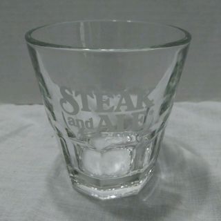 Steak And Ale Glass Cup With Great Logo On The Side Vintage Rare Defunct Closed
