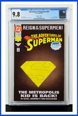 Adventures Of Superman 501 Cgc Graded 9.  8 Dc 1993 Collector 