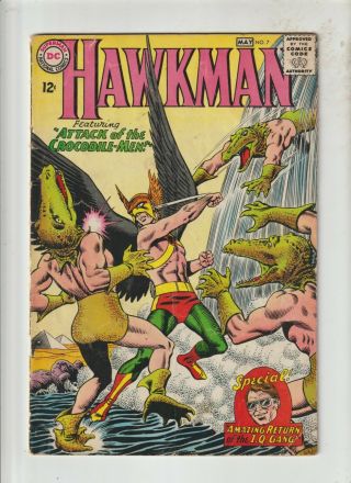 Hawkman 7 Vg Crocodile Men/ Iq Gang 1965