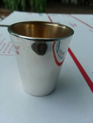Vintage Reed & Barton Sterling Silver Shot Glass - Glass Lined X77 No Monogram