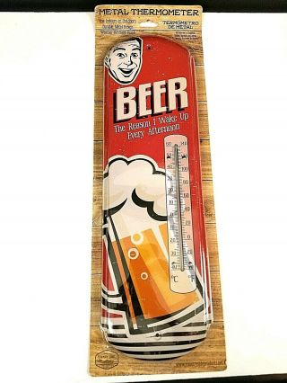 Thermometer Metal Vintage Style,  Beer - The Reason I Wake Up Every Afternoon