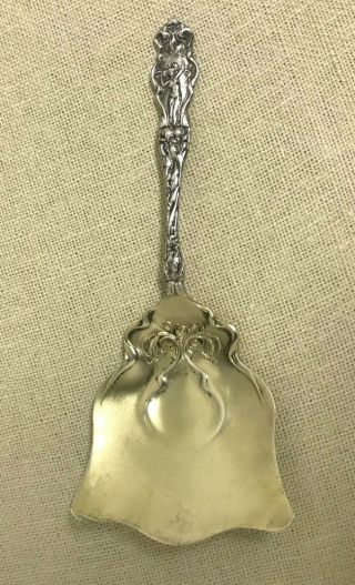 Antique Wallace Sterling Silver Irian Cupid Nut Shovel Spoon Gold Wash Nouveau