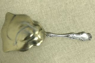 ANTIQUE WALLACE STERLING SILVER IRIAN CUPID NUT SHOVEL SPOON GOLD WASH NOUVEAU 4