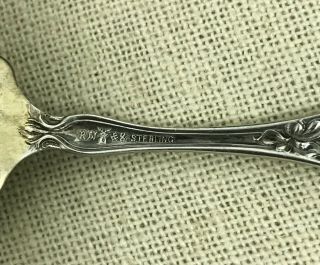 ANTIQUE WALLACE STERLING SILVER IRIAN CUPID NUT SHOVEL SPOON GOLD WASH NOUVEAU 5