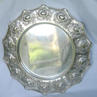 Rare Walker & Hall Heavily Embossed Silver Plated Salver/tray.  C.  1906