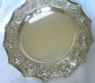 Rare Walker & Hall heavily embossed Silver Plated Salver/tray.  c.  1906 2