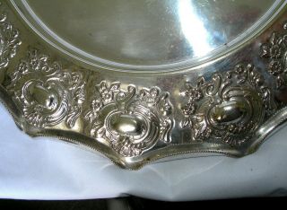 Rare Walker & Hall heavily embossed Silver Plated Salver/tray.  c.  1906 4