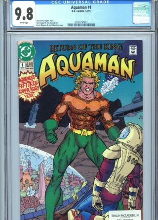 Aquaman 1 Cgc 9.  8 White Pages Dc Comics 1991