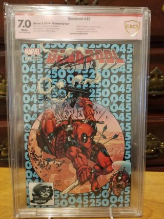 Deadpool 45 Ss Cbcs 7.  0 Phantom Variant Signed By Rob Liefeld