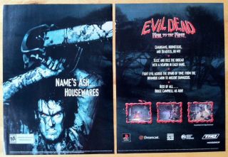 Evil Dead Poster Ad Print Playstation Dreamcast
