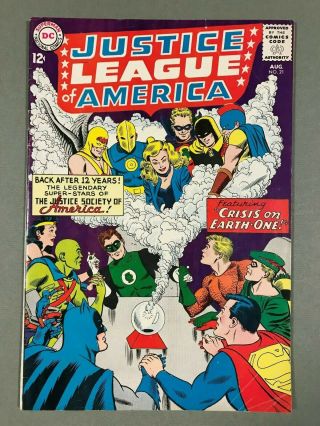1963 Dc Justice League Of America 21 1st Sa Jla Crisis