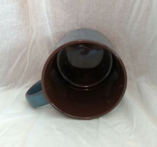 Starbucks 2014 Mug Dark Blue Chocolate Brown Artisan Glazed Stackable 14 oz. 4
