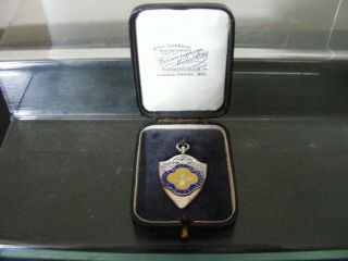 Vintage 1929 Weybridge Motor Sports Club Sterling Silver Fob Medal - Cased