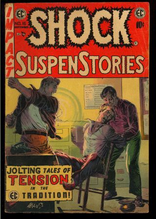 Shock Suspenstories 16 Golden Age Pre - Code Ec Horror Comic 1954 Gd - Vg