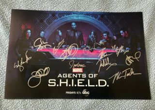 12 Cast Signed Agents Of Shield Exclusive Print Poster Sdcc 2019 Marvel Avengers