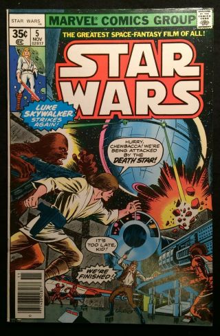 Star Wars Vol 1 5 Nov/1977 " Lo,  The Moons Of Yavin " 9.  0 Vf/nm