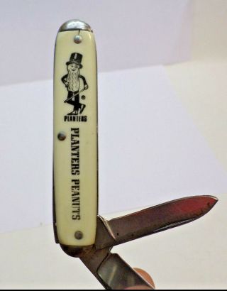 Vintage Mr.  Peanut Planters Peanuts Folding Pocket Jack Knife,  Colonial,  3 1/2 "