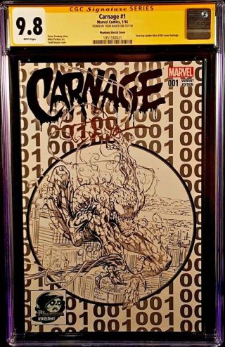 Marvel Comics Carnage 1 Cgc Ss 9.  8 Spider - Man Venom Phantom Sketch Spider - Gwen
