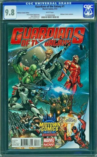 Guardians Of The Galaxy 1 (2013) - Cgc 9.  8 Nm/m - Limited Midtown Comics Variant