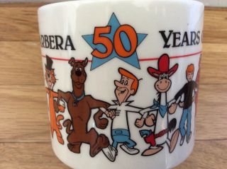 Vtg Rare Hanna Barbera Flinstone Jetson Scooby Yogi Coffee Mug 50th Anniv.  1987