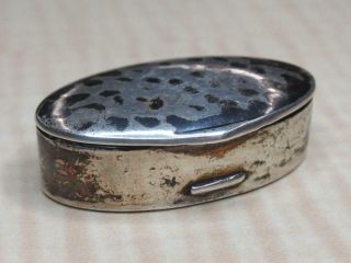 835 Purity Silver Vintage German Lutz & Weiss Small Oval Pill Trinket Box