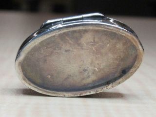 835 Purity Silver Vintage German Lutz & Weiss Small Oval Pill Trinket Box 3