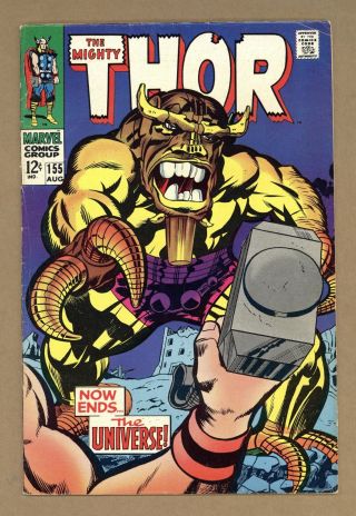 Thor (1st Series Journey Into Mystery) 155 1968 Vg,  4.  5